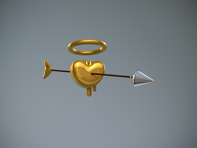 He's in love. 3d c4d character character design cinema4d crazy heart cupid design illustration love saint