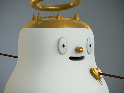 He's in love. 3d c4d character character design cinema4d crazy heart cupid design gold illustration love saint