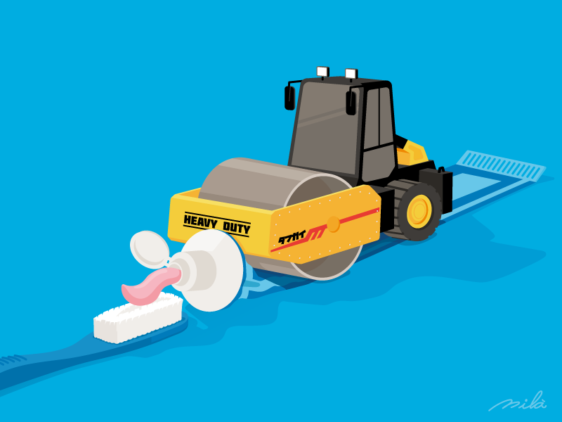 #12 draw road roller toothpaste doodle illustrator drawing vector conceptual illustration illustration