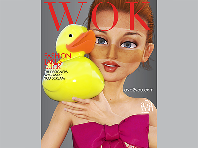 A fake fashion magazine cover 3d contemporary art poster vector