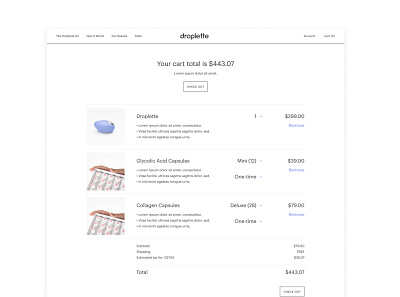Droplette e-comm ui