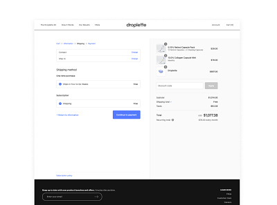 Droplette e-comm ui