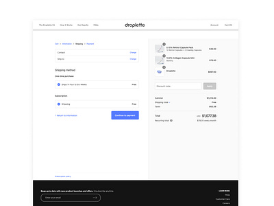 Droplette e-comm ui