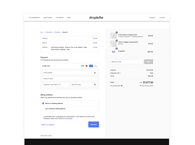 Droplette e-comm ui