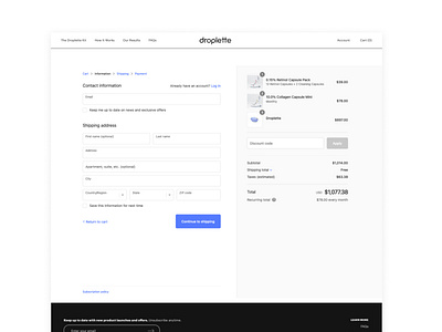 Droplette e-comm ui