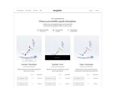 Droplette e-comm ui