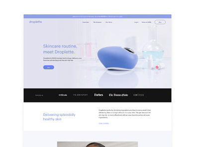 Droplette home branding marketing ui ux website