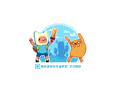 Adventure Time - Finn and Jake 8 bit adventure time art cartoon network character cute fanart finn illustration jake pixel pixel art