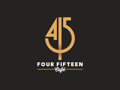 Four Fifteen Café 415 branding cafe café custom emblem emblema food logo logotipo logotype monogram numbers oias restaurant restaurante typography wordmark yellow