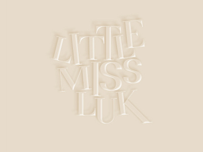 Little Miss Luk 3d brand identity custom deboss elegant fashion logotype oias playful relieve typography wordmark