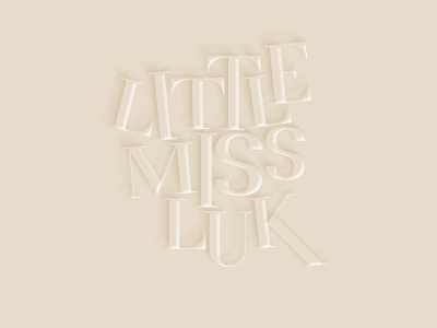 Little Miss Luk 3d brand identity custom deboss elegant fashion logotype oias playful relieve typography wordmark