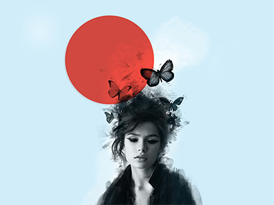 Madame Butterfly photoshop ui visual design
