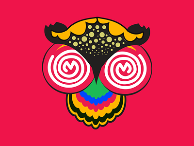 Lokkhi Pencha (লক্ষ্মী পেঁচা) Folk motif of "Owl" bengali new year folk motif illustration