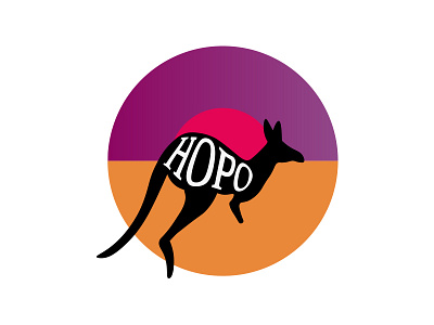 "Kangaroo logo" - Daily logo challenge 19 animal challenge dailylogochallenge digital design graphic design illustration kangaroo label logo sunset typography