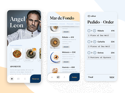 Restaurant menu app app food app list menu plate product product design restaurant app sea
