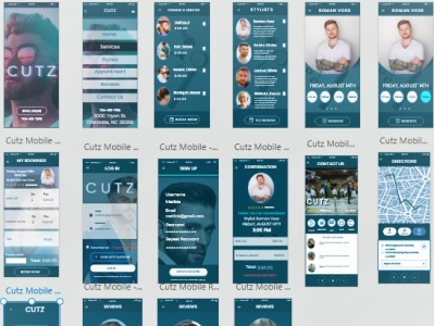Cutz Mens Grooming Salon adobe xd mockup ux design xd design