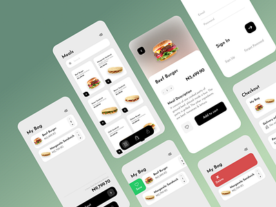 Food App - Order & Delivery app art bag cart checkout deliver design food order ui ux