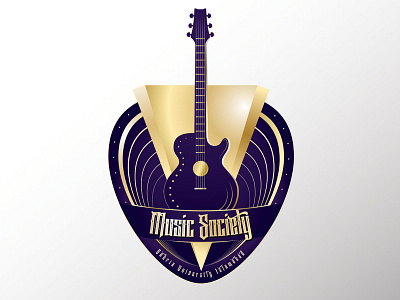 Bahria Music Society design gold illustration logo purple vector
