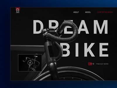 Pre-Order Landing Page bike concept landing page xd