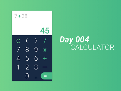 Day #004 - Calculator 100 days of ui challenge daily ui daily ui 004 ui design