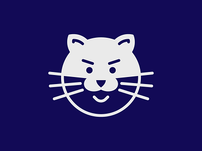 Catman cat clean illustration inversed logo negative space simple