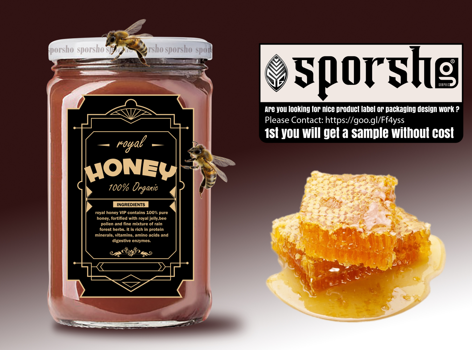 Dribbble - HONEY LABELS 01.jpg by Md Feroz Uddin