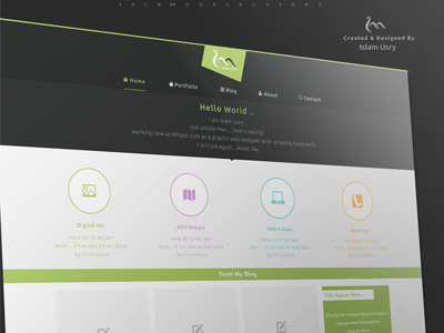 WordPress Personal Theme black design green layout one page uiux web wordpress