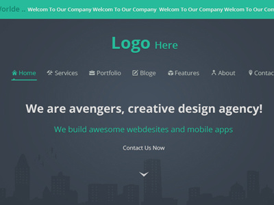 One Page Theme design gray green layout ui ux web