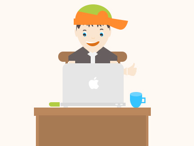 Mac User .. 2d character color design flat graphic illustration mac