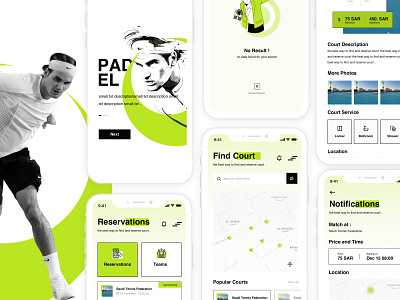 Padel Applications app appdesign branding clean concept design figma mobile products services ui userexperience