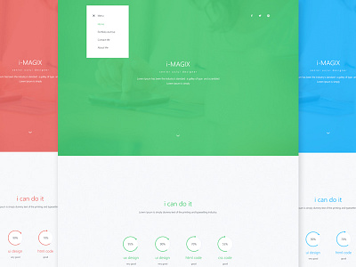 IMAGIX - Personal Website Template blue green minimal multicolor personal psd red skilles template ui ux