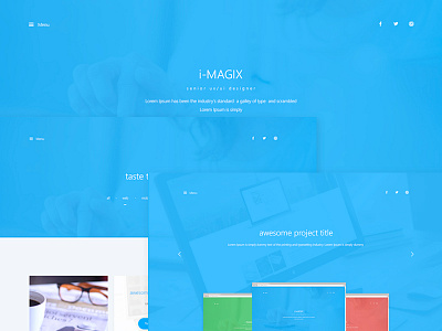 IMAGIX - Personal Website PSD blue creative green minimal multicolor personal psd red skilles template ui ux