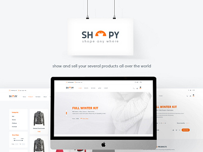 Shopy - Ecomerce PSD Template creative ecomerce featured market products psd shop slider template ui ux white