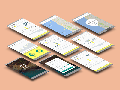 Huey, a weather app app design design google material material design mobile app ui ui design weather app