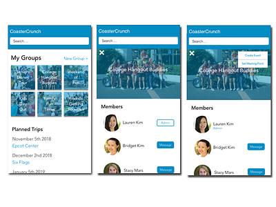 Organizing meetups at the theme park design ui ui design uidesign uiux uiuxdesign user inteface userexperiance userinterfacedesign ux design uxdesign