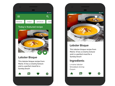 Recipe app inspired by Eventbrite