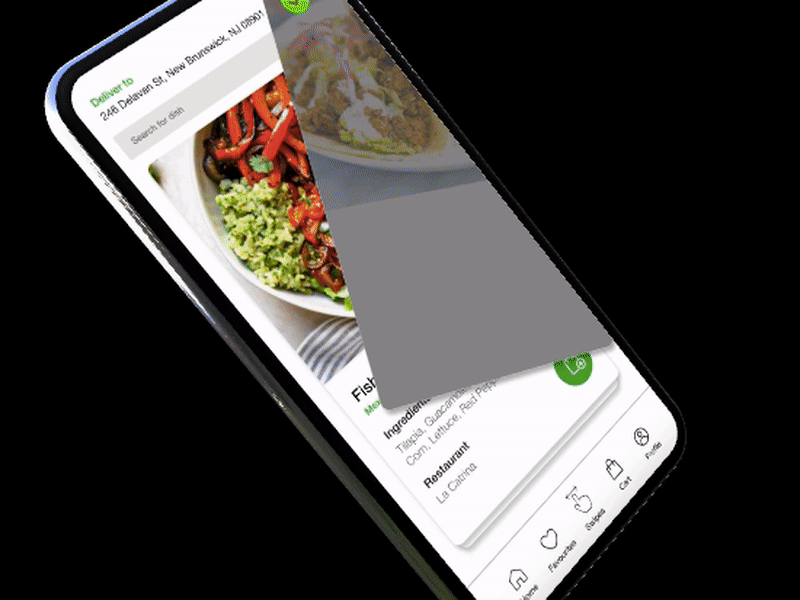 Tinder inspired design for on-demand food ordering