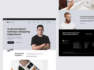 Optical Eyewear - Homepage Exploration branding clean desktop ecommerce eyewear fashion glasses homepage landing page layout minimal modern design online store optics photography shop sunglasses typography uiux web design