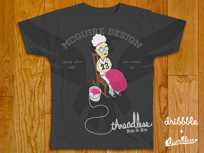 Dribbble + Threadless Shirt 02 bucket dribbble grandma hand stitch paint shirt t shirt threadless