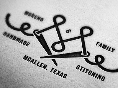 Moreno & Family Handmade Stitching handmade logo logo design m needles stitching texas
