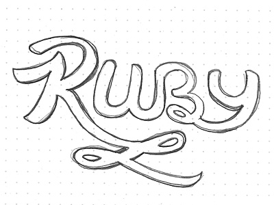 WIP - RUBY Sketch 01 font lettering ruby script wip