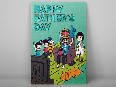 MD Newsletter Illustration 2014 June family father fathers day football illustration king newsletter