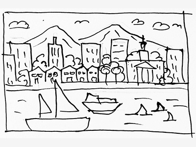 Cape Town, Africa - Client City Series Sketch africa cape town client city series sketch