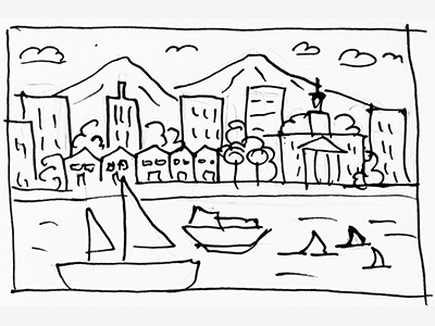 Cape Town, Africa - Client City Series Sketch