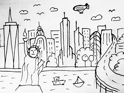 New York, New York - Client City Series Sketch client city series sketch statue of liberty