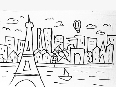 Paris, France - Client City Series Sketch client city series eiffel tower sketch