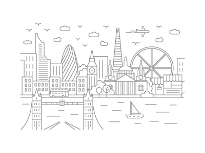 London, England - Client City Series Illustration by McGuire Design® on ...