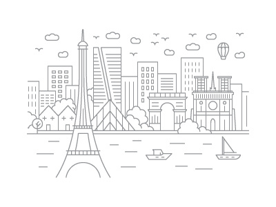 Paris, France - Client City Series Illustration client city series eiffel tower france illustration paris