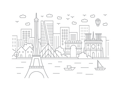 Paris, France - Client City Series Illustration