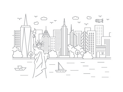 New York, New York - Client City Series Illustration client city series illustration new york statue of liberty